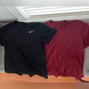 Two Men’s Nike V Neck Workout Shirts